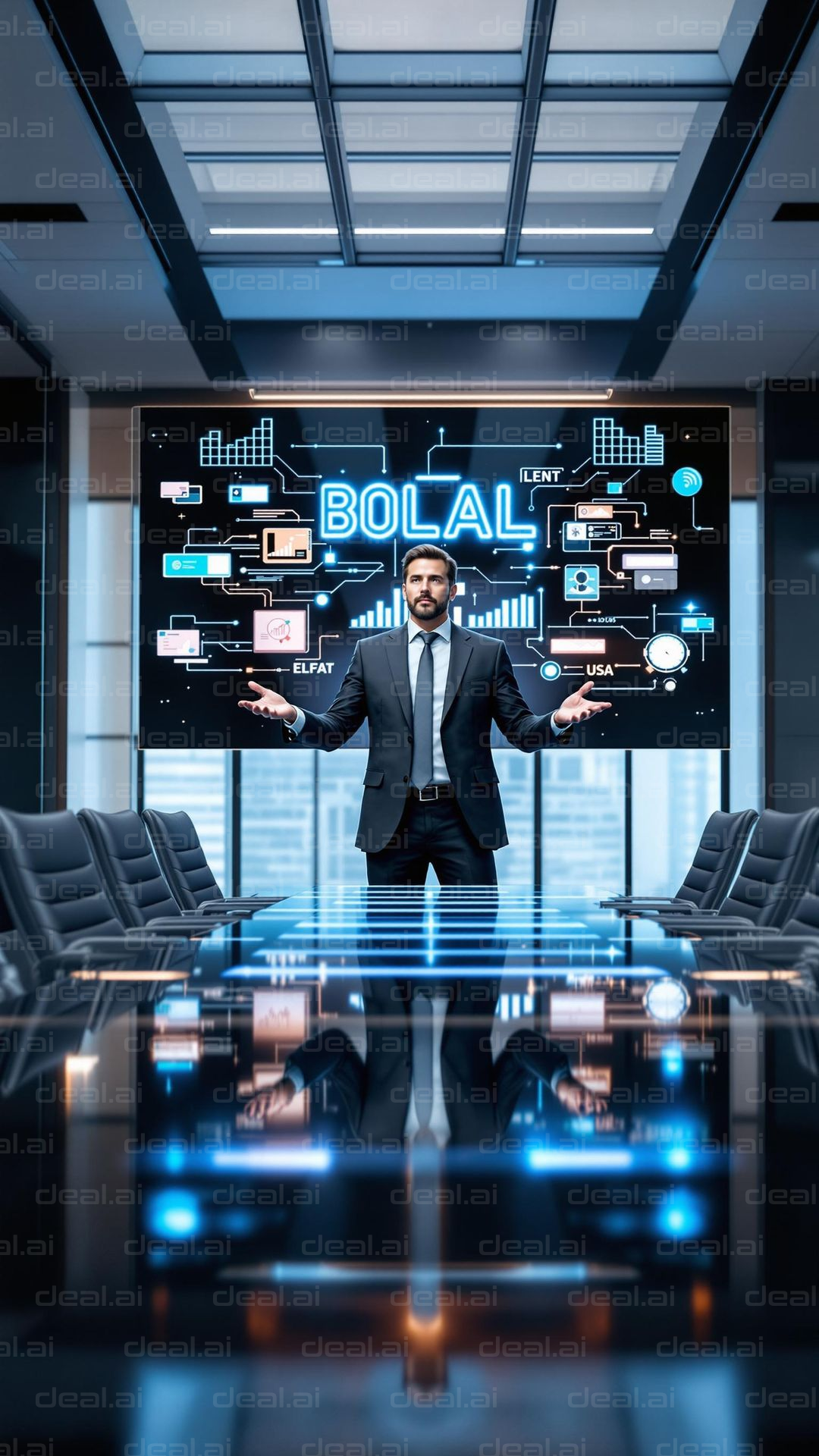 Tech Presentation in Boardroom