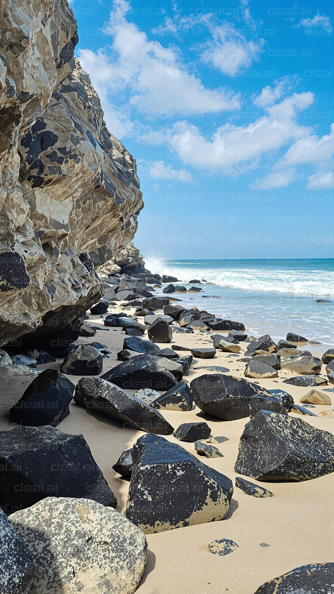 Rocky Beach Paradise Scene