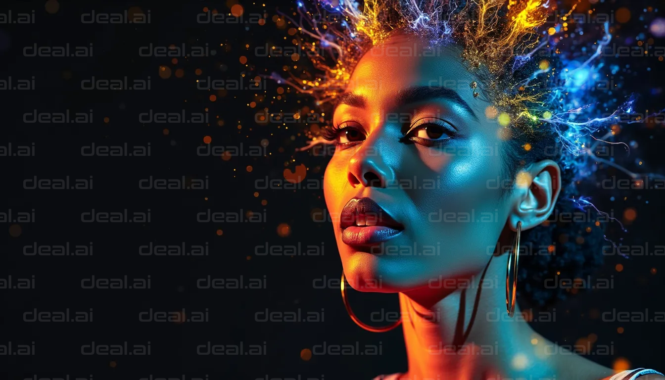 "Cosmic Aura: Vibrant Beauty"