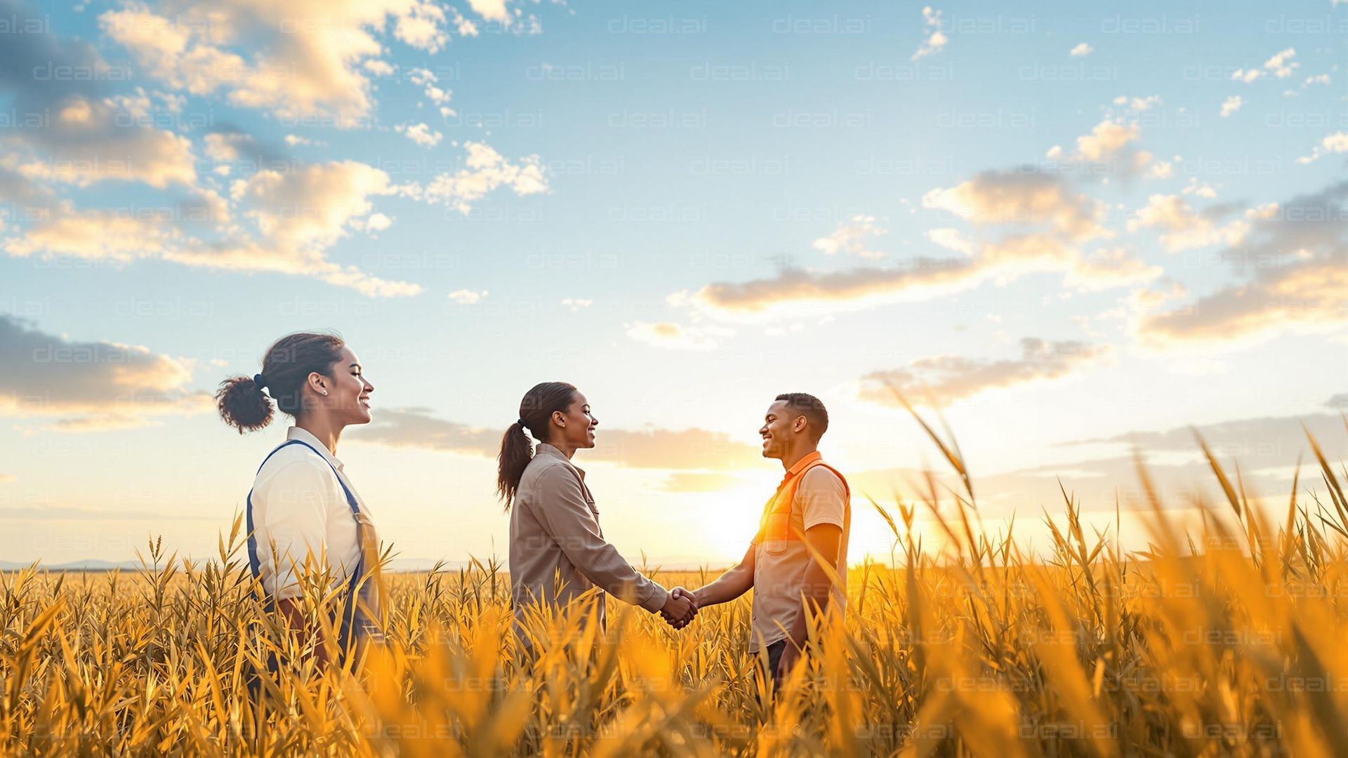 Handshake in a Golden Field