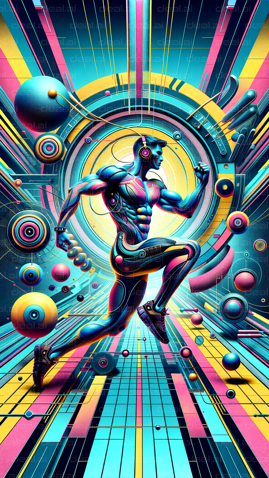 Futuristic Runner in Motion