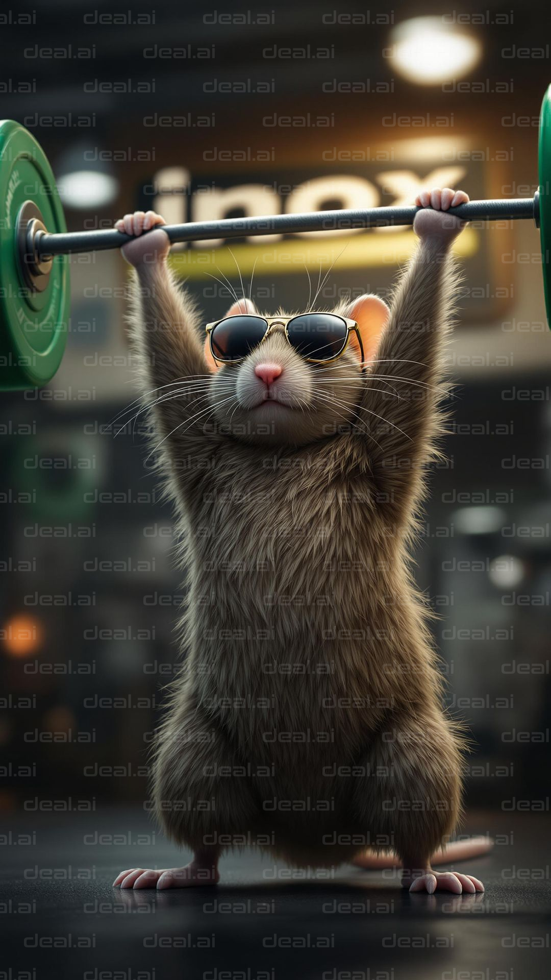 Cool Rat Lifting Weights
