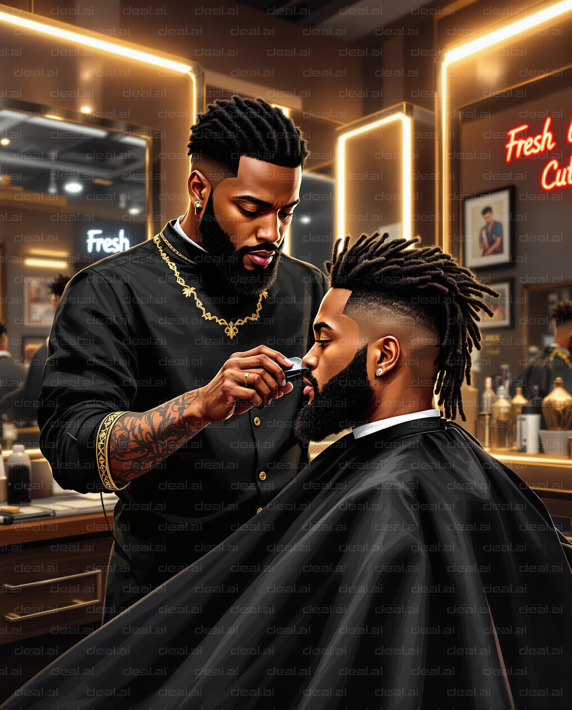 Barber Styling a Fresh Haircut