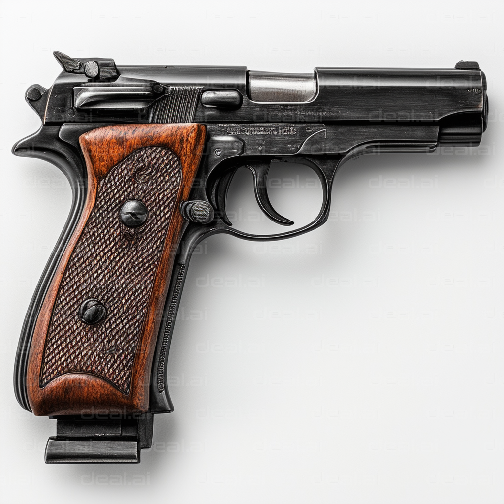 Classic Handgun with Wood Grip