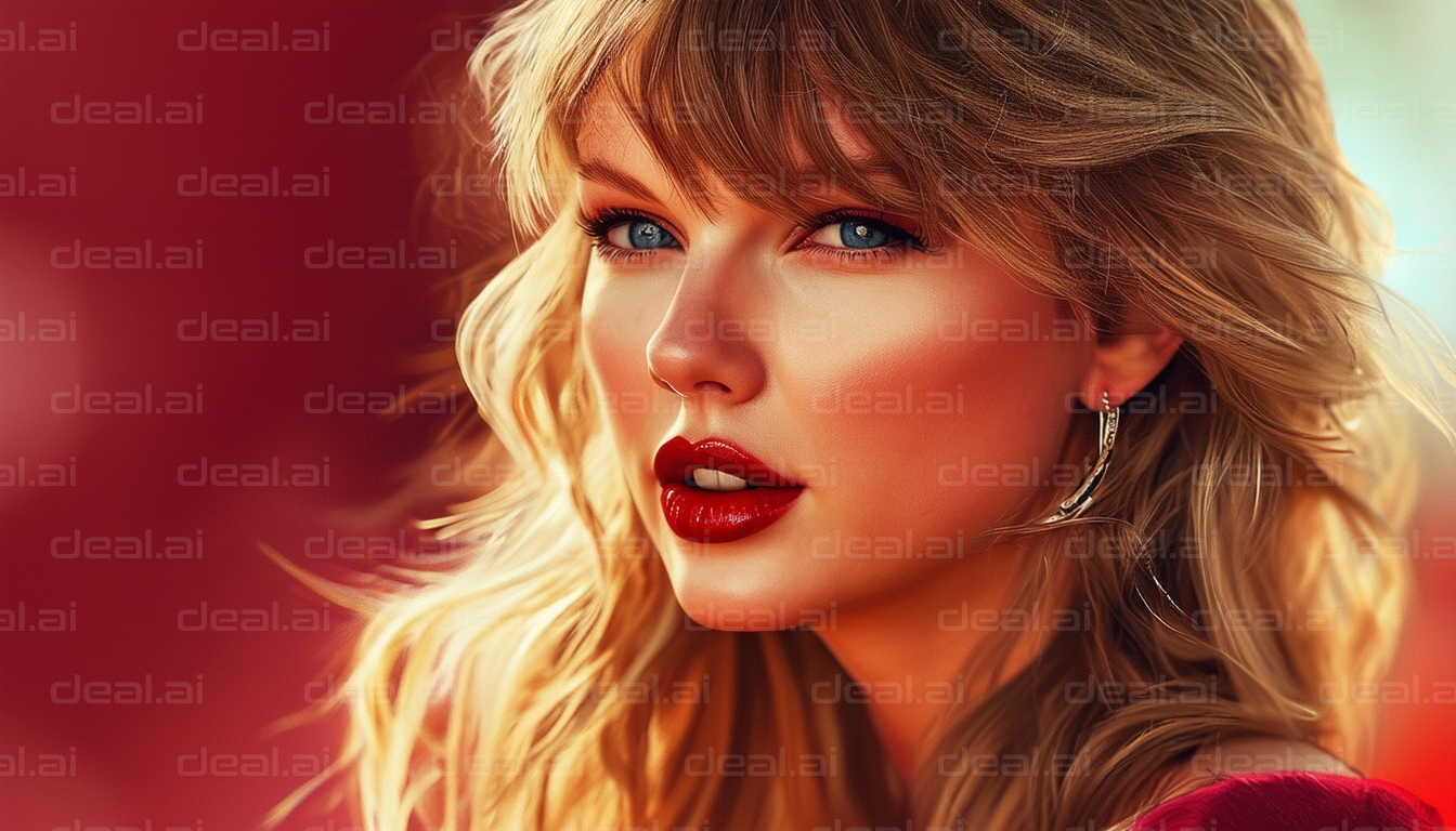 Blonde Beauty with Red Lips