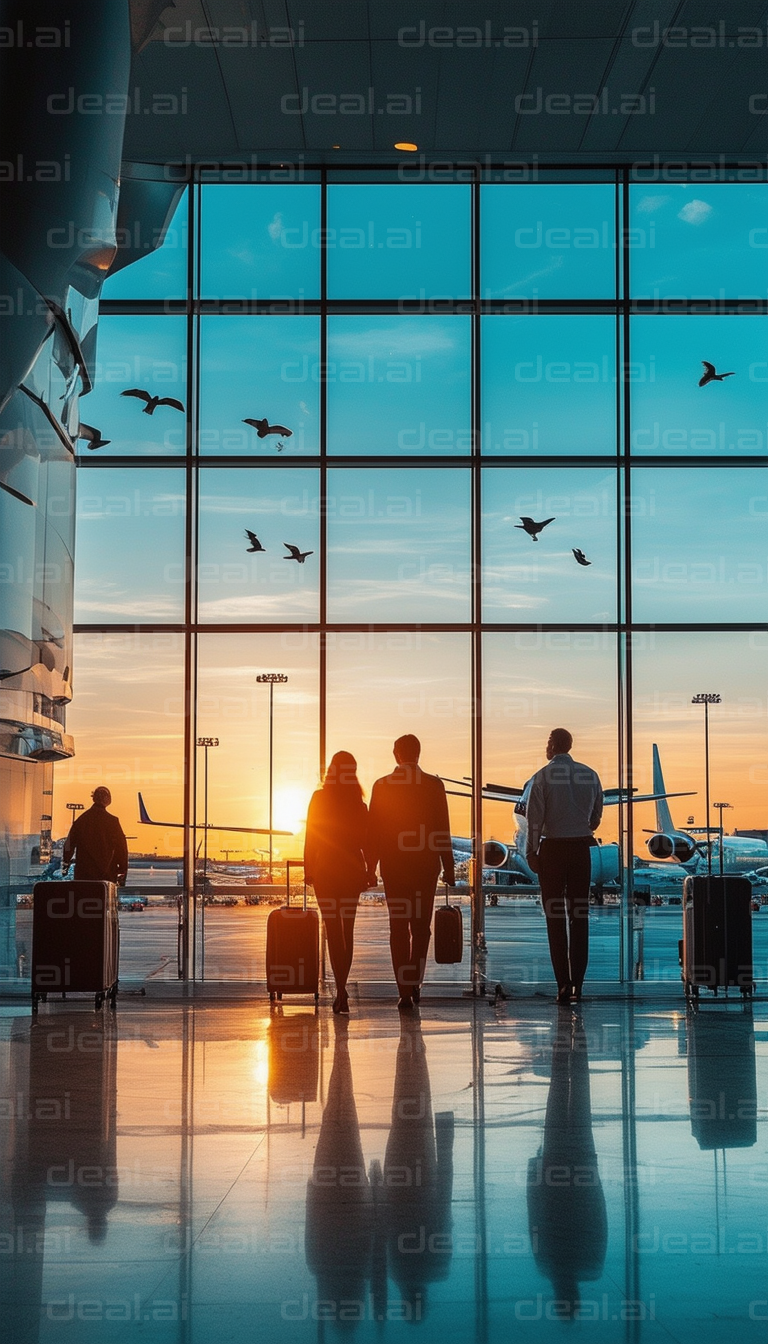 Sunset Journey at the Airport