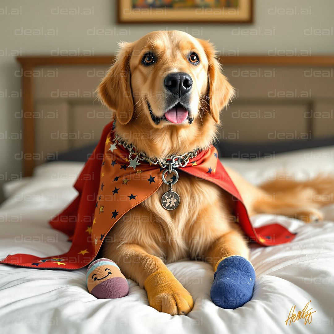 Super Pup in Starry Cape & Socks