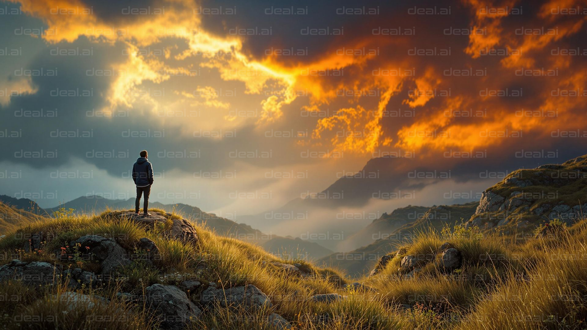 Sunset Solitude in the Mountains