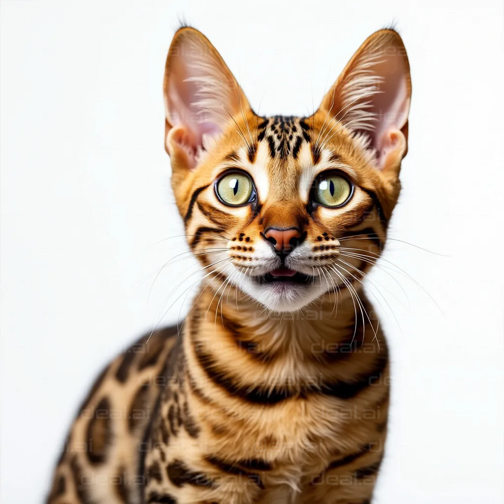 "Bengal Cat with Wide Eyes"