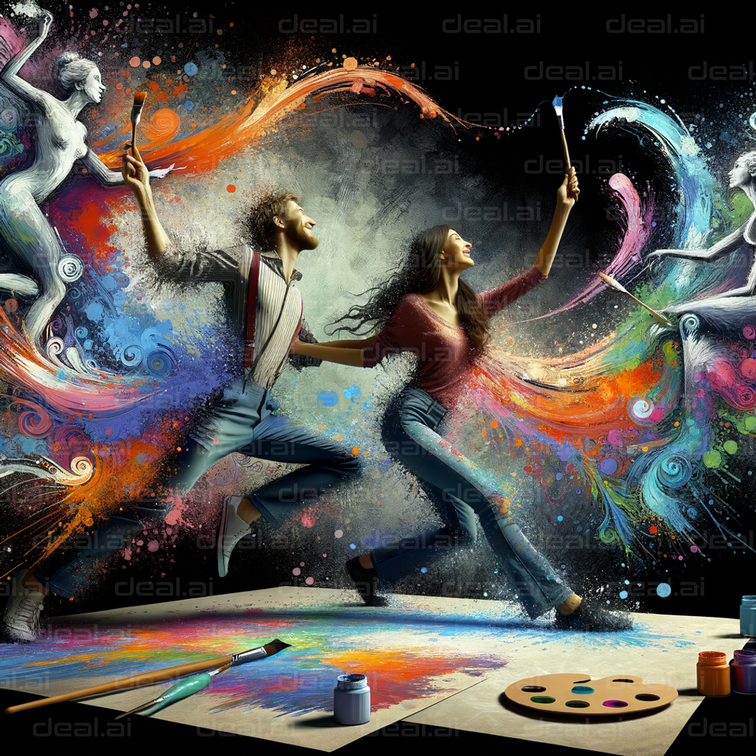 "Dancing with Colors in Artistic Harmony"