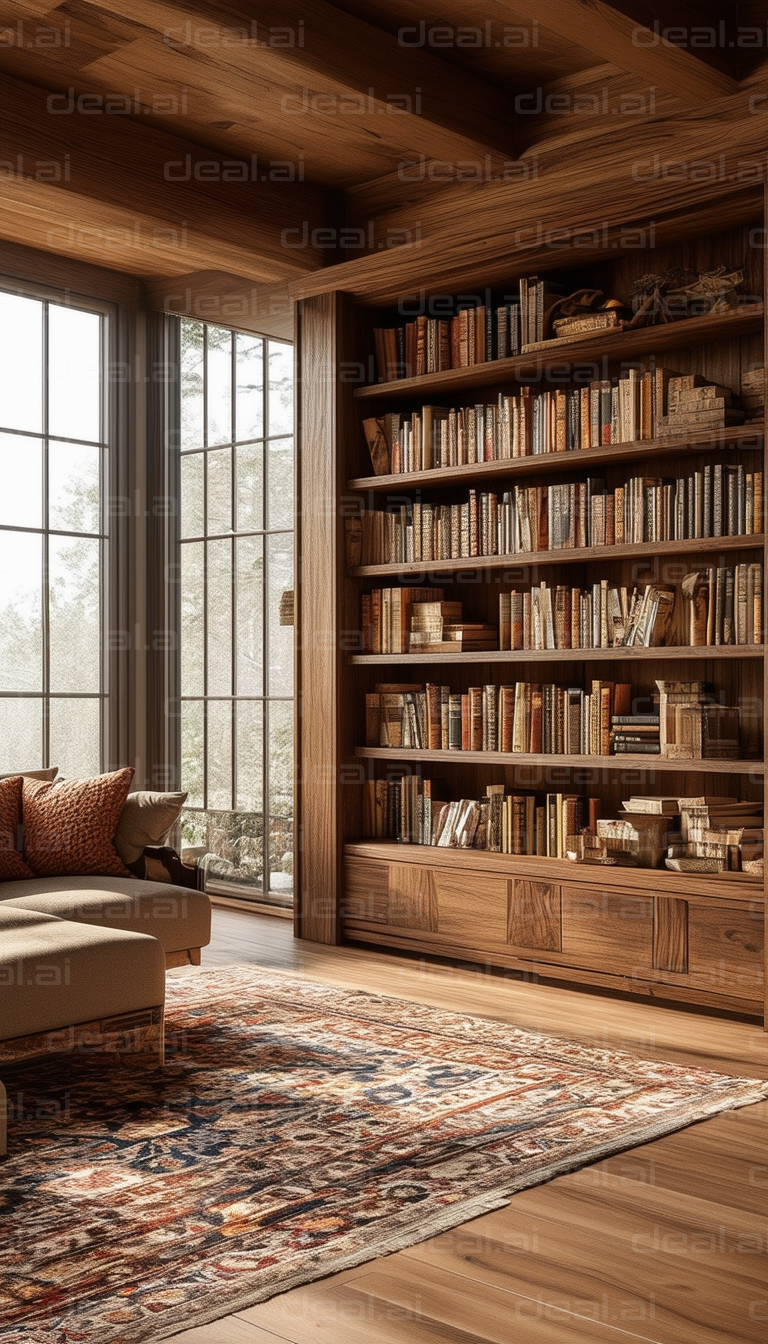 Cozy Library with a Scenic View