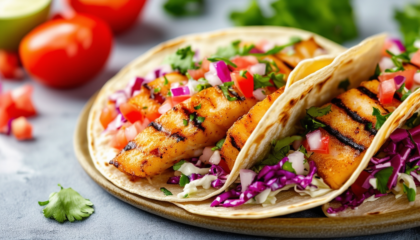 Grilled Fish Tacos with Fresh Veggies