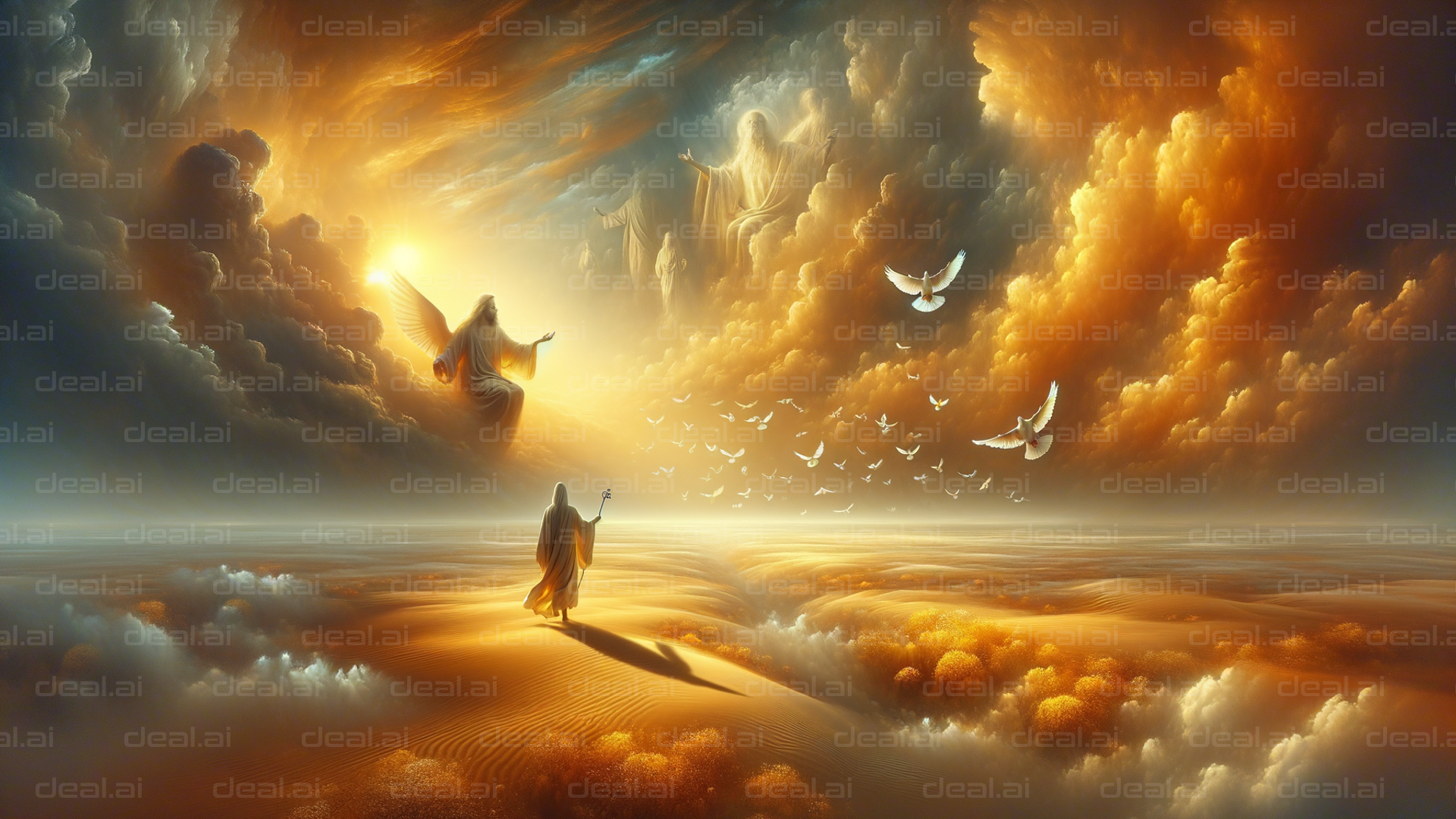 "Celestial Journey in the Clouds"