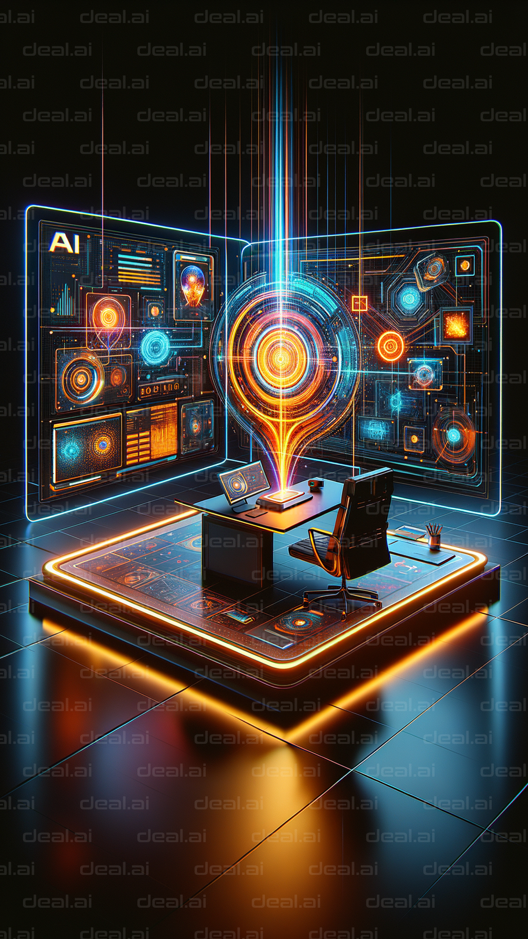 Futuristic AI Control Station