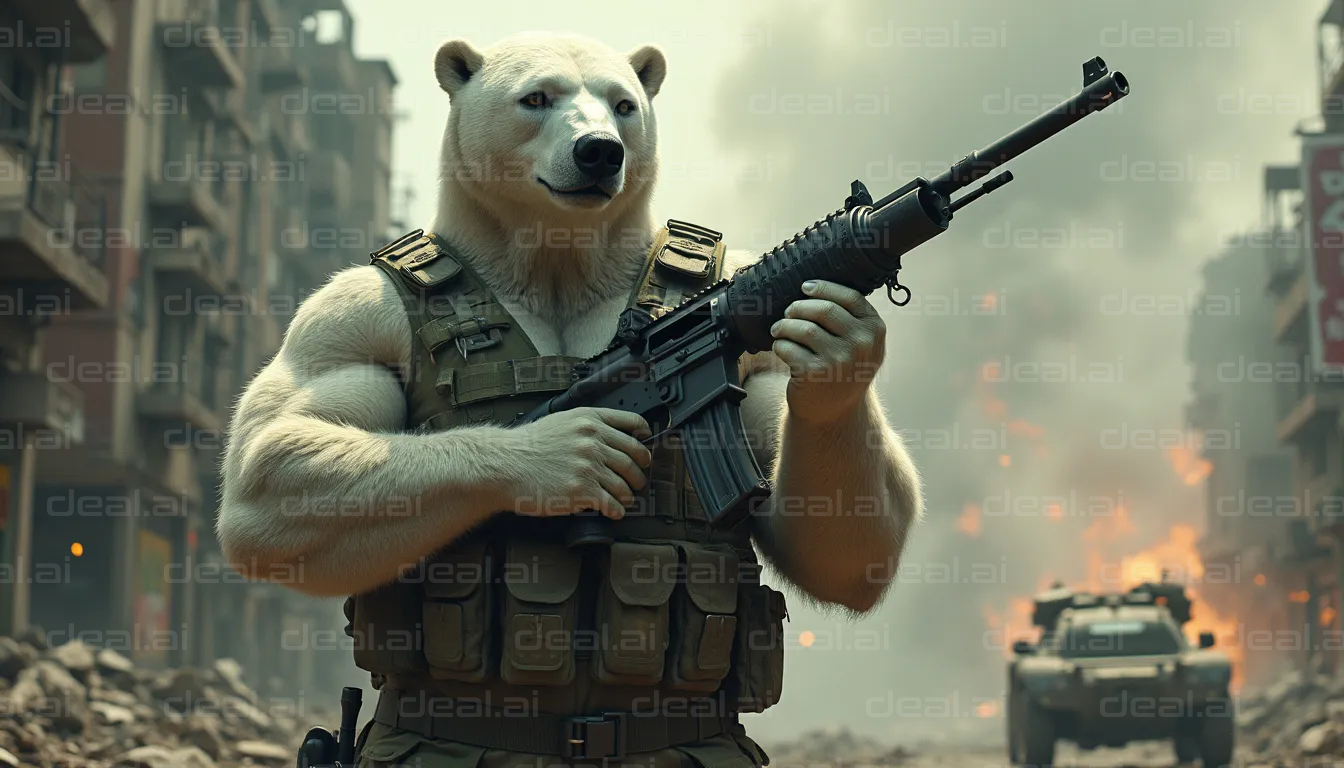 "Polar Bear Armed for Battle"