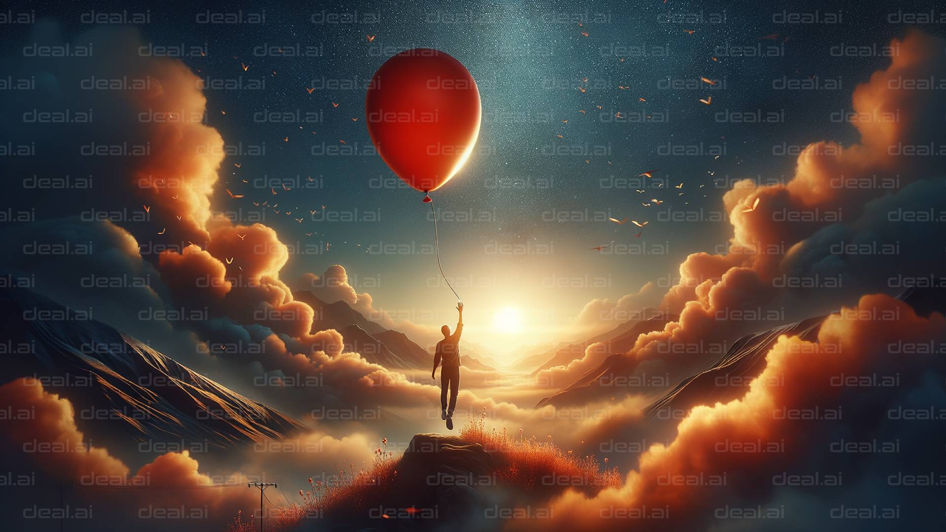 Soaring to the Sky with a Red Balloon