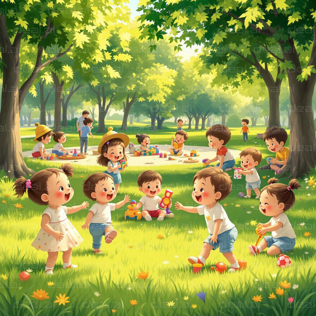 Joyful Kids Playing in the Park