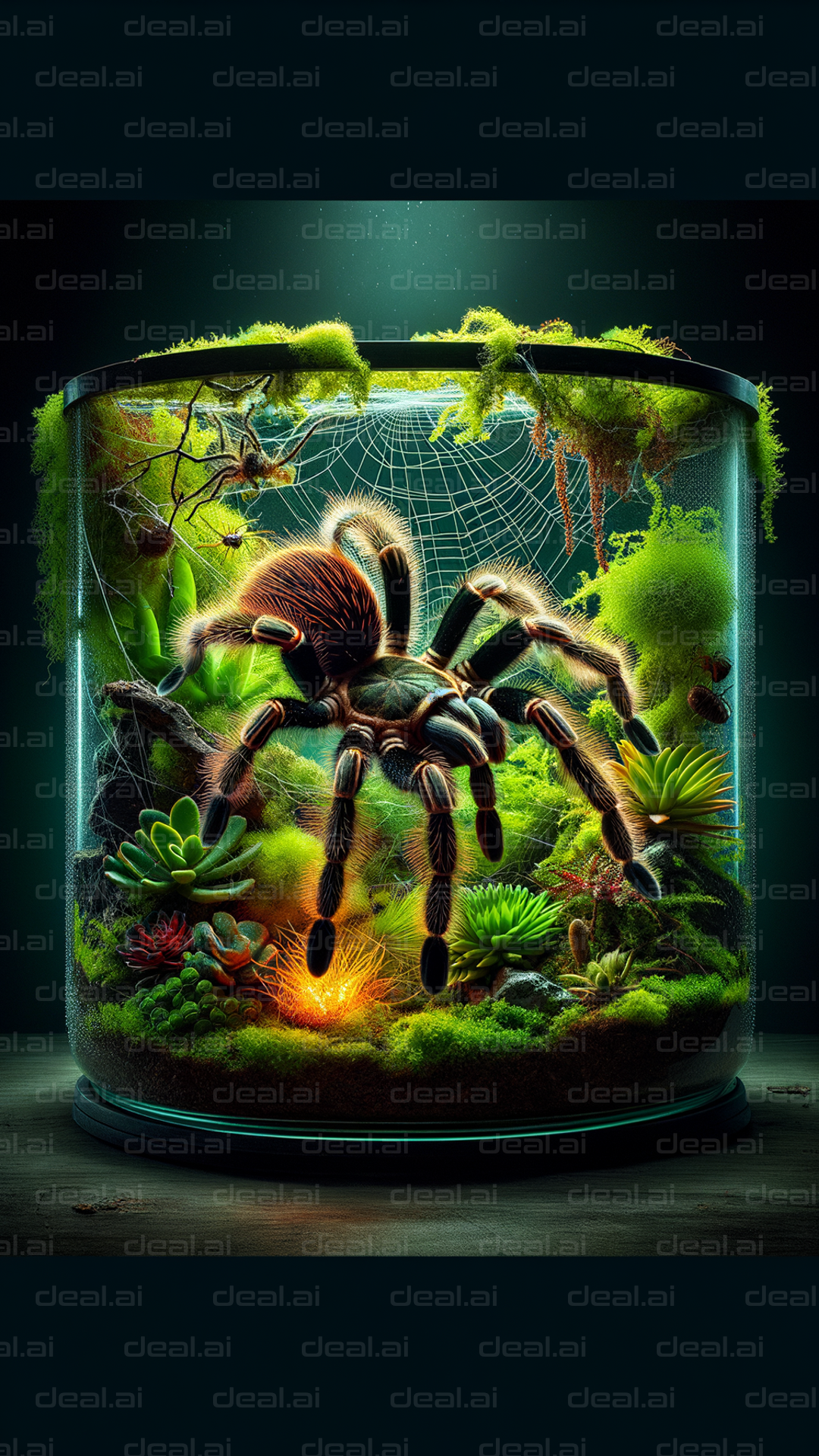 "Enchanted Terrarium with Tarantula"