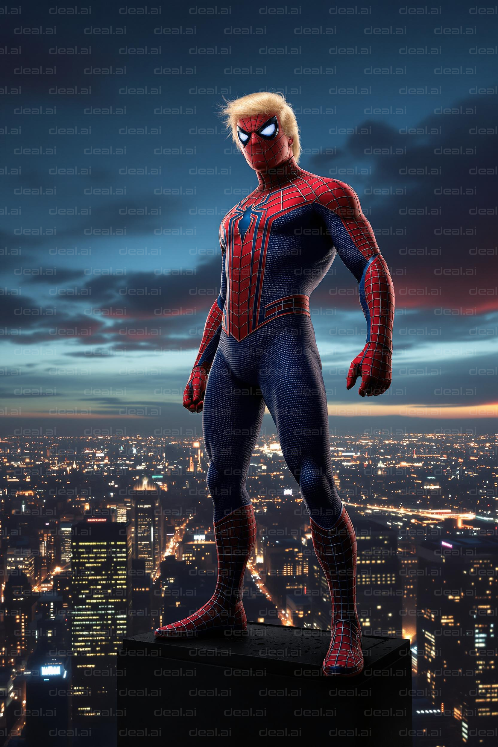 Spider-Hero Overlooking the City