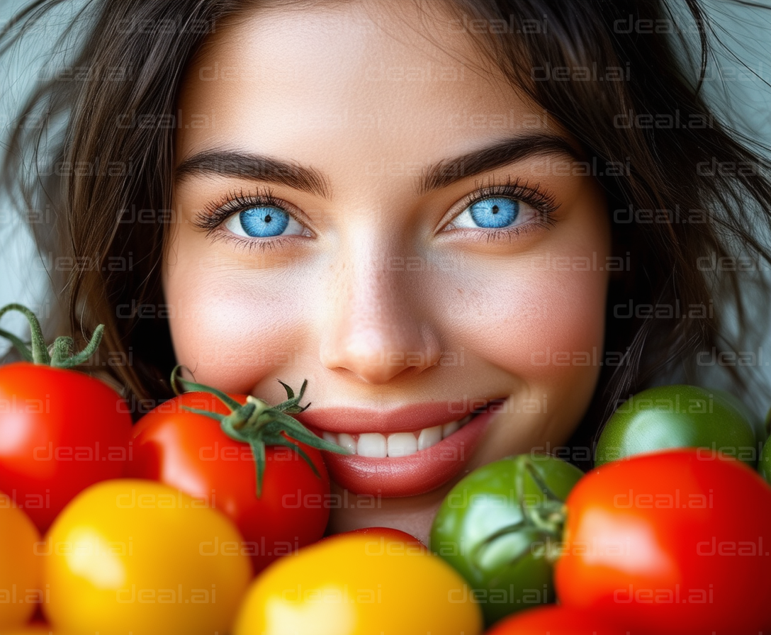 Radiant Smile with Vibrant Tomatoes