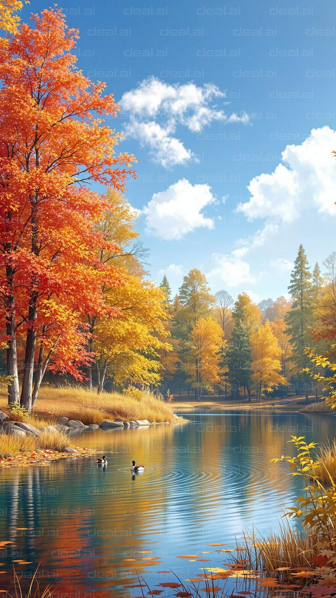 Autumn Serenity by the Lake