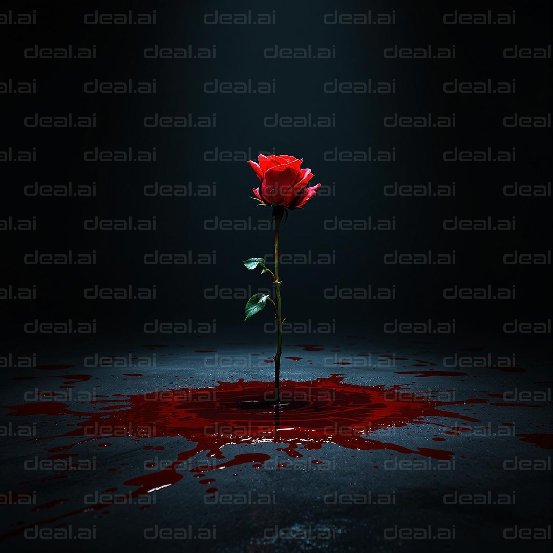 "Rose in a Pool of Red"