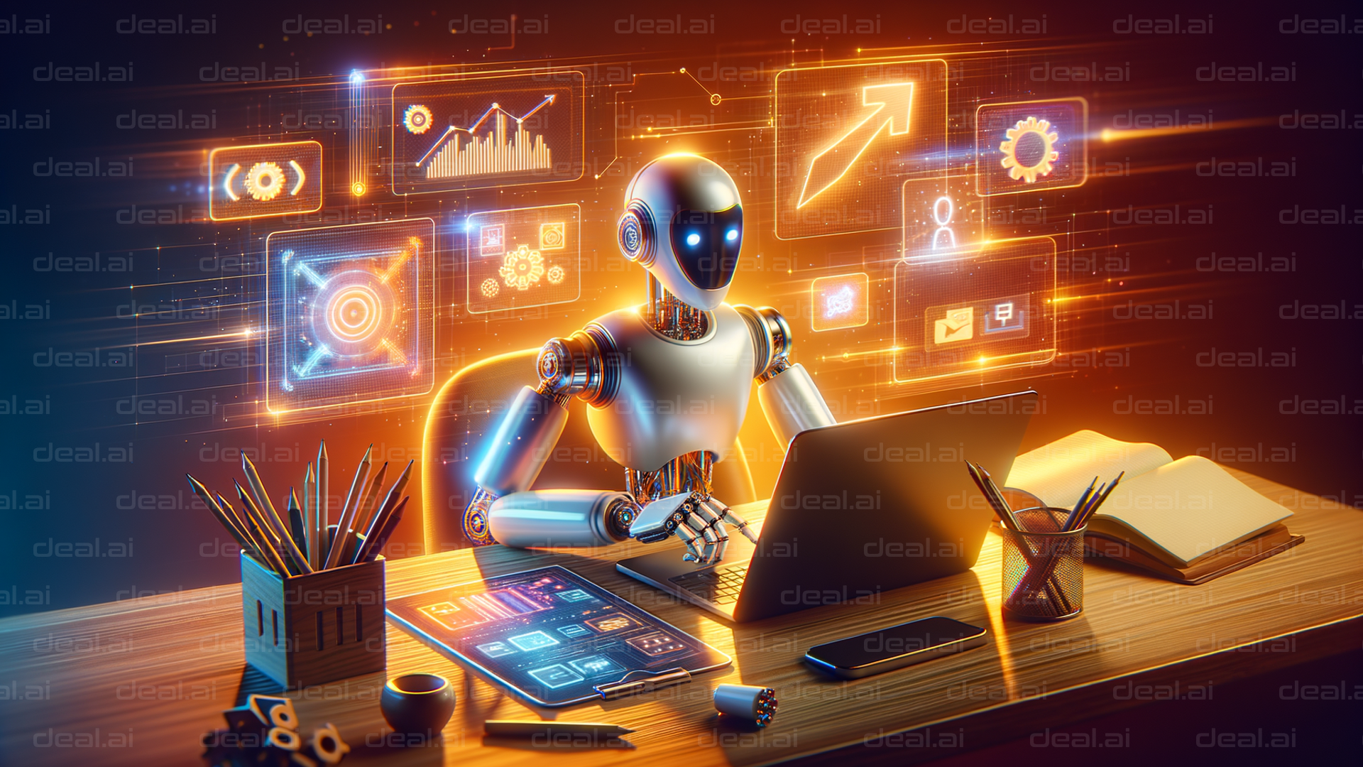 AI Robot at Workstation
