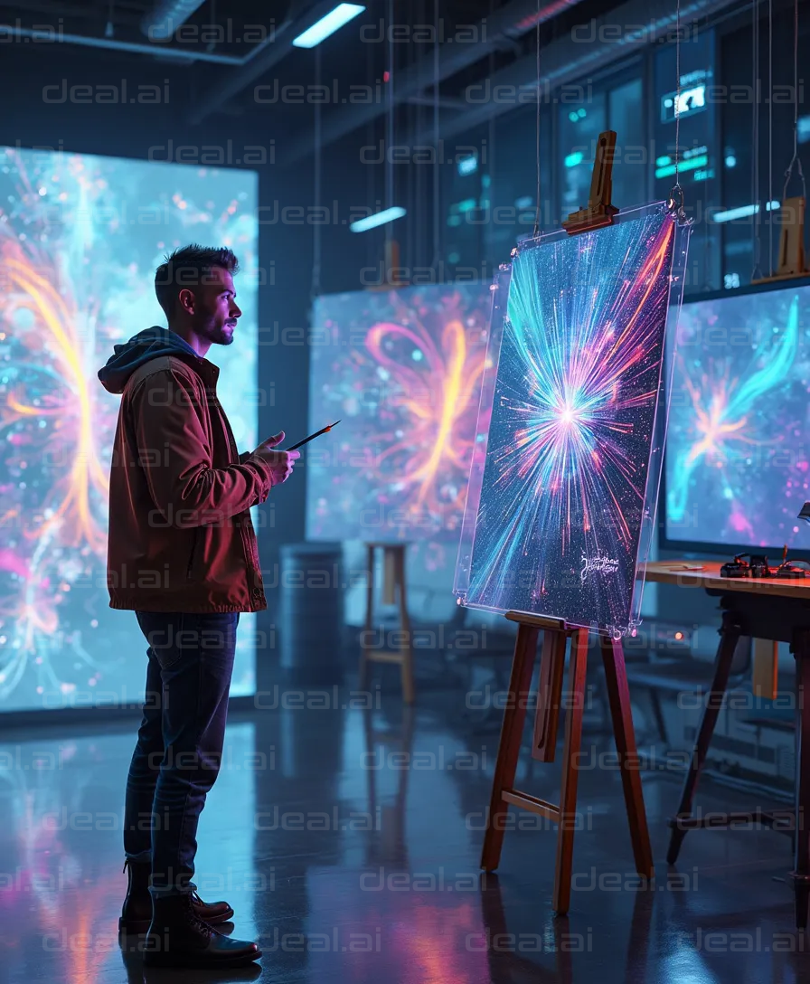 "Creating Digital Artwork in Studio"