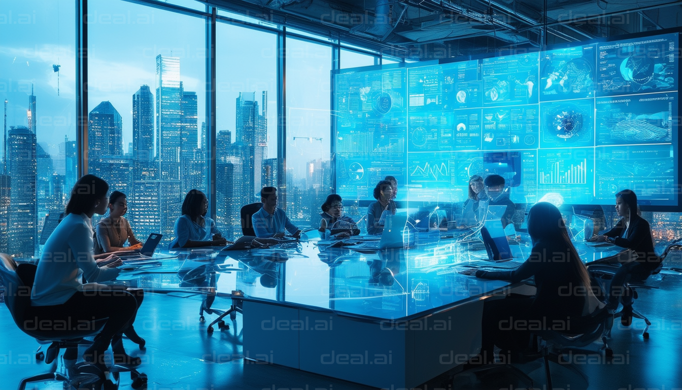 Futuristic Business Meeting at Dusk