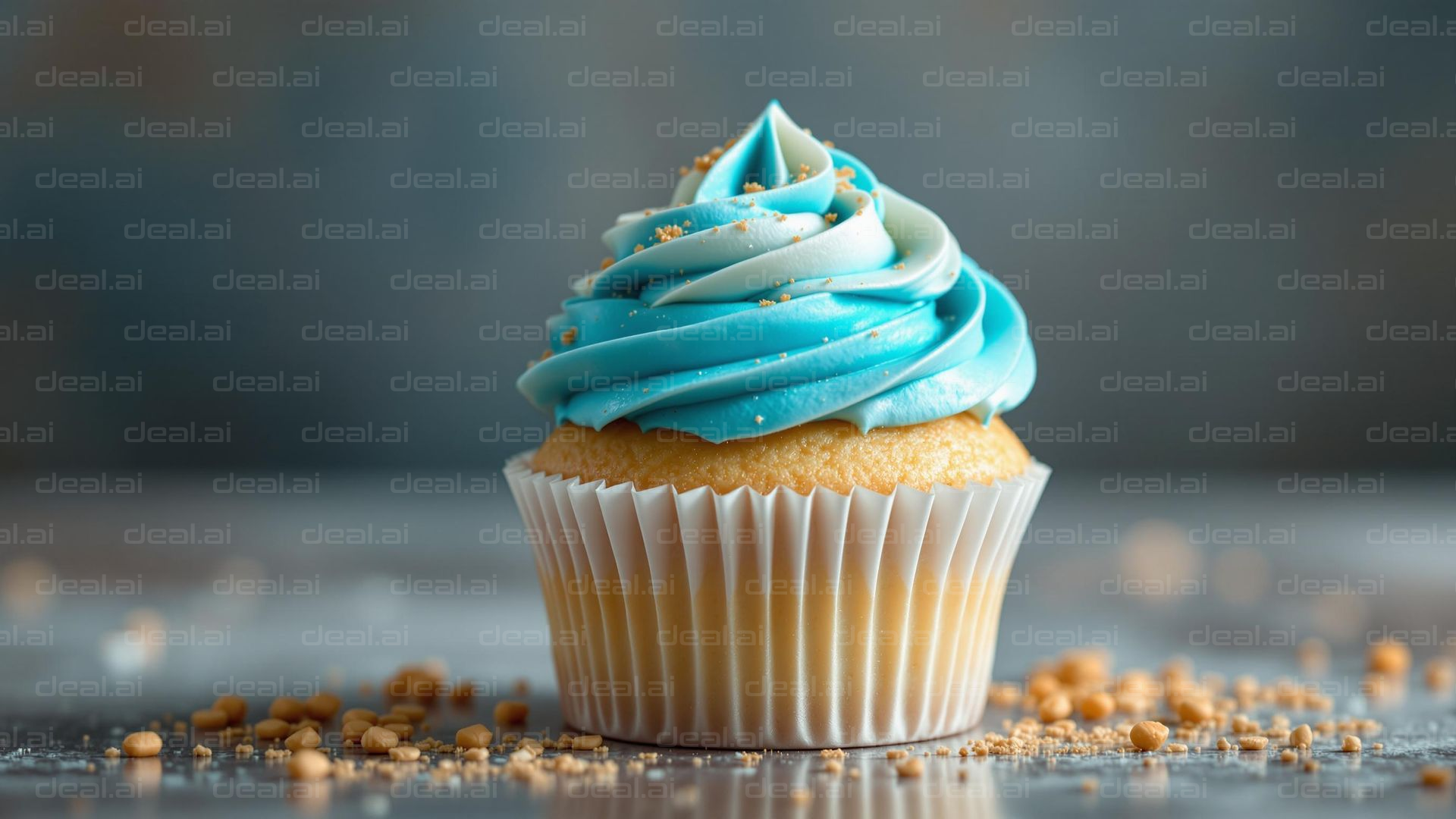 Blue Frosted Cupcake Delight
