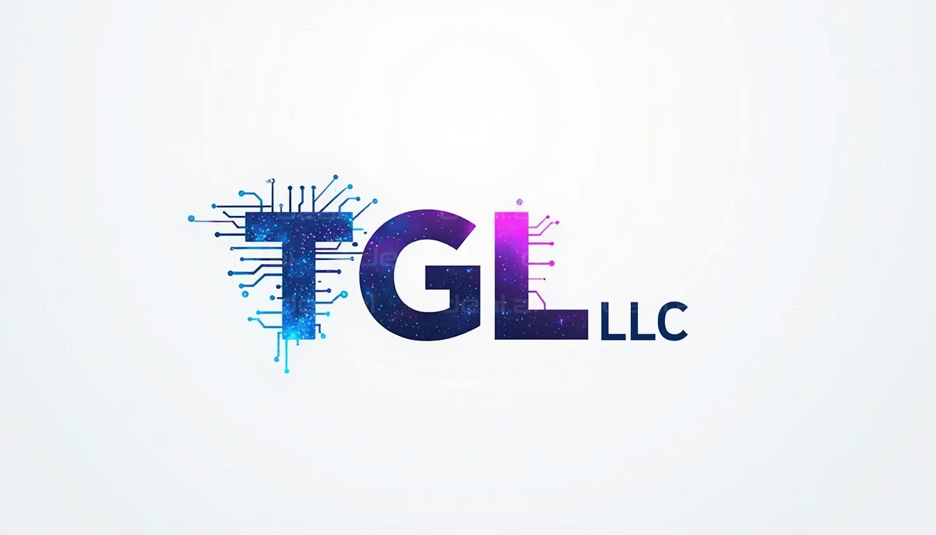 "TGL LLC Logo with Circuit Design"