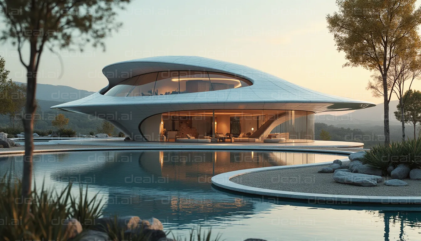 Futuristic Lakeside Retreat