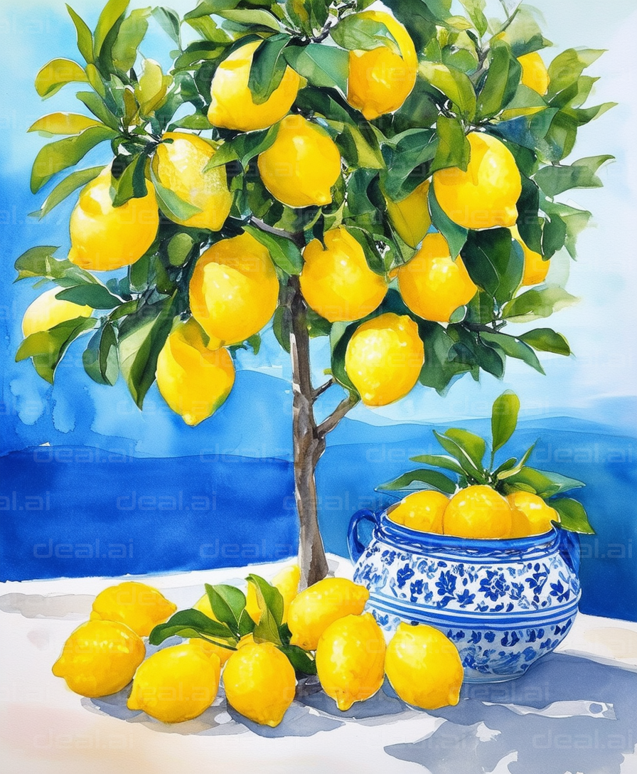 "Lemon Tree with Overflowing Fruit"