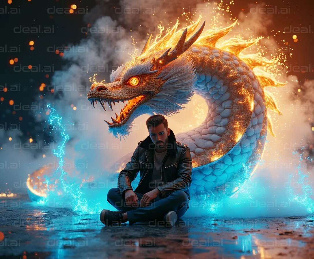 "Man with Fiery Dragon"