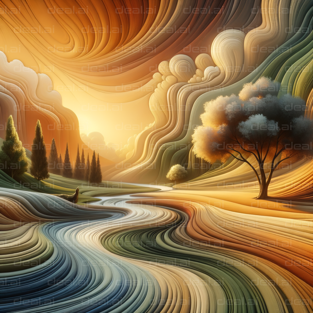 "Swirling Landscape Serenity"