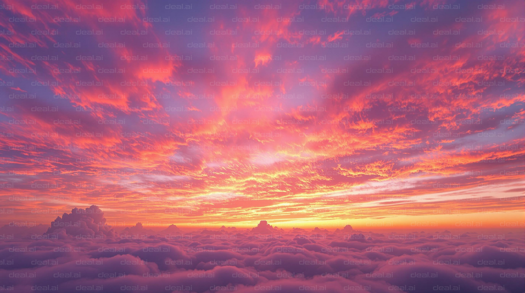 Vibrant Sunset Over the Clouds