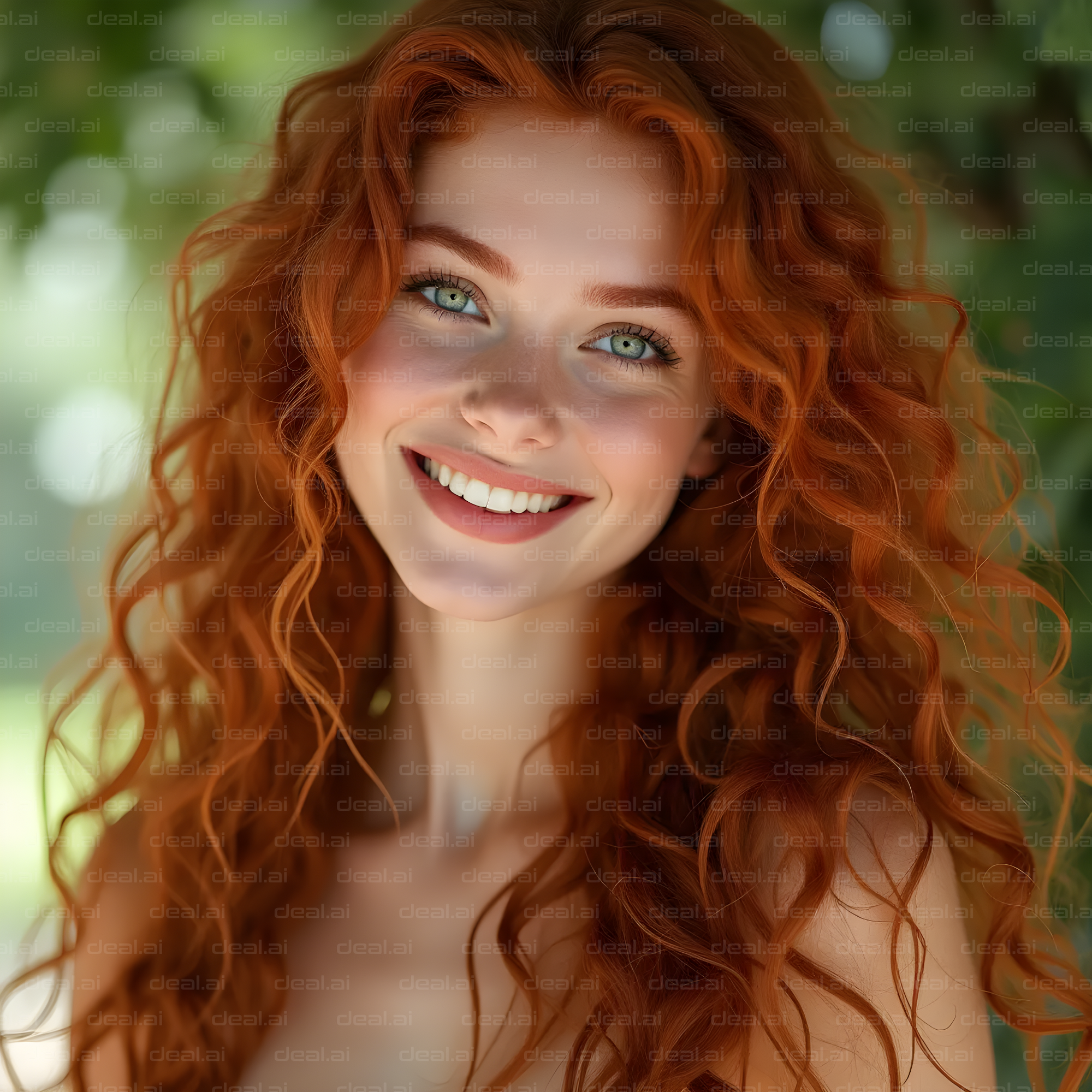 Radiant Redhead in Sunlit Forest