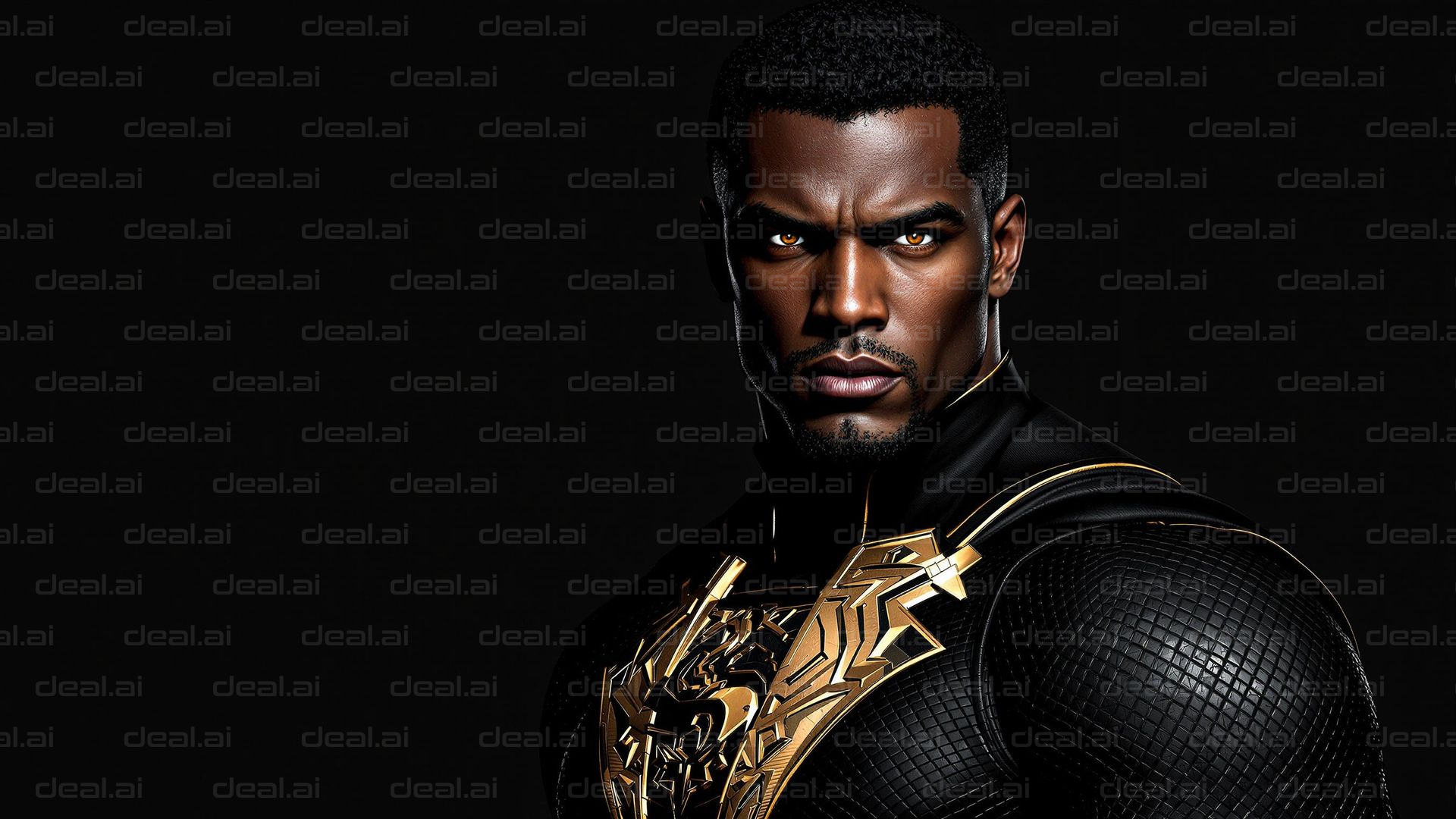 Hero in Black and Gold Armor