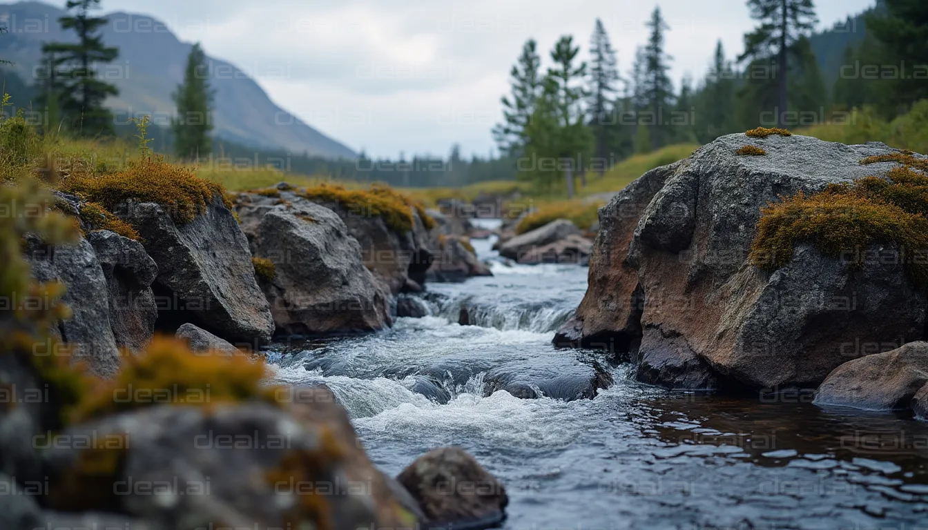 Tranquil Mountain Stream Scene