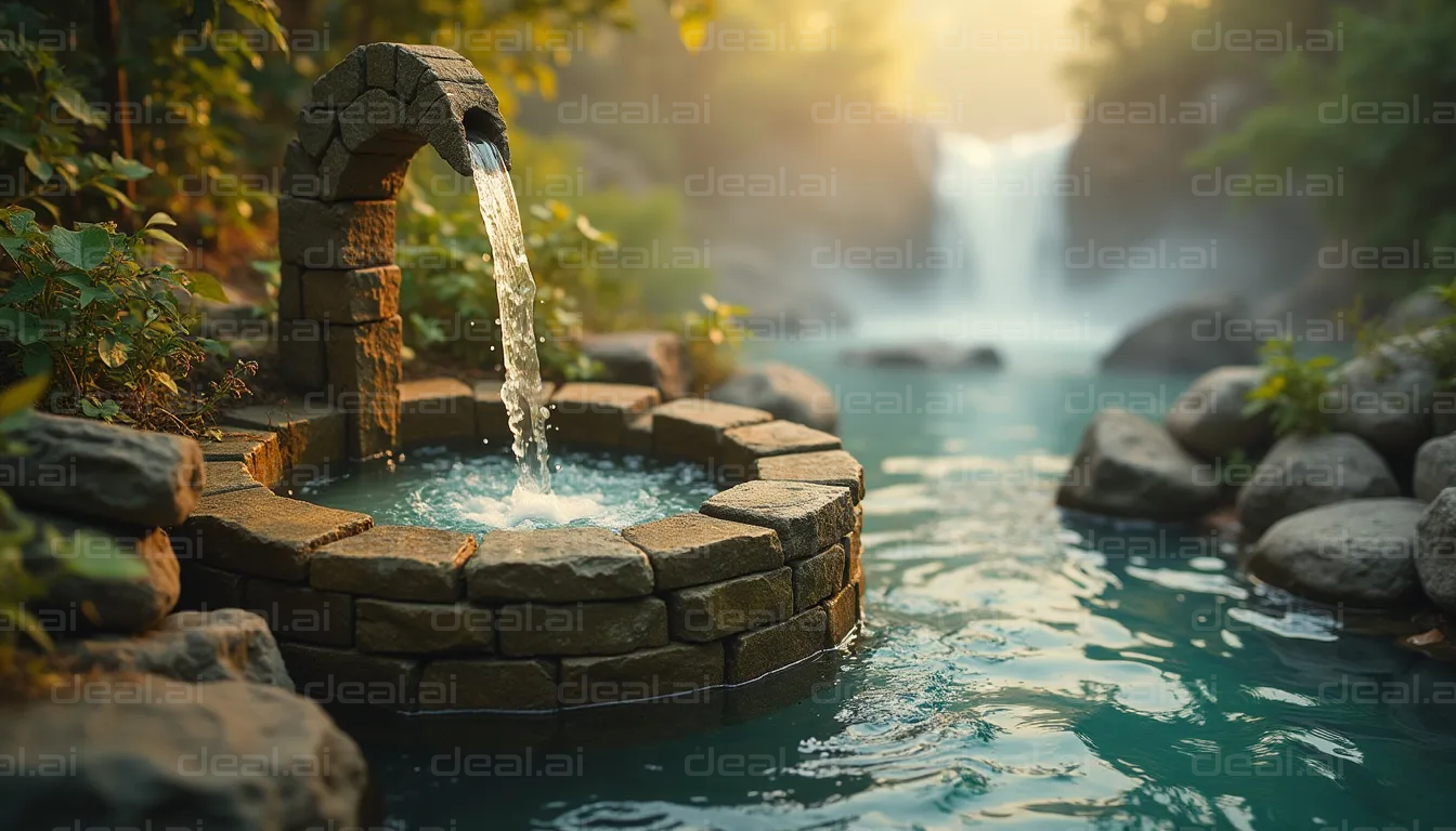 "Serene Nature Stone Fountain"