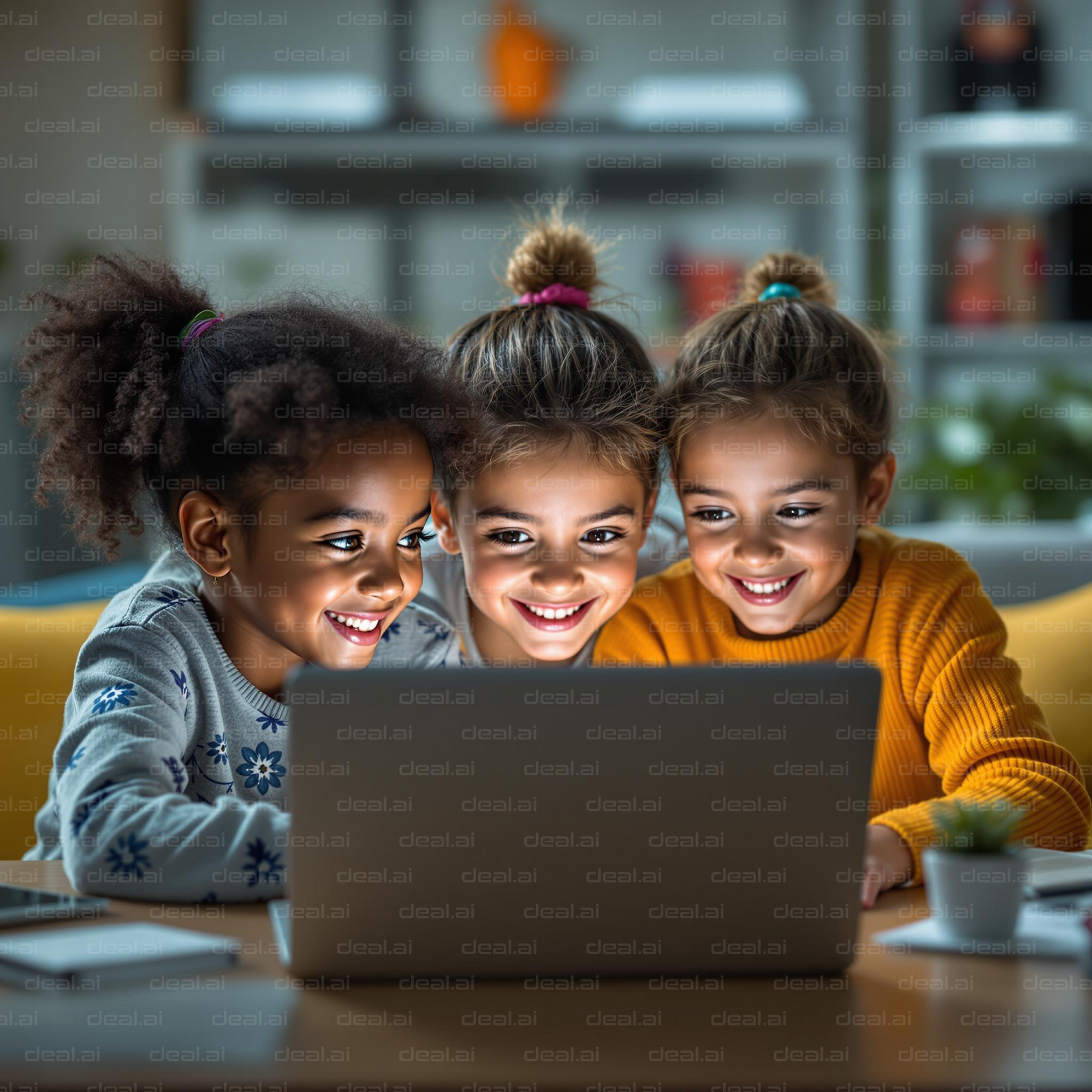 Kids Enjoying Screen Time Together