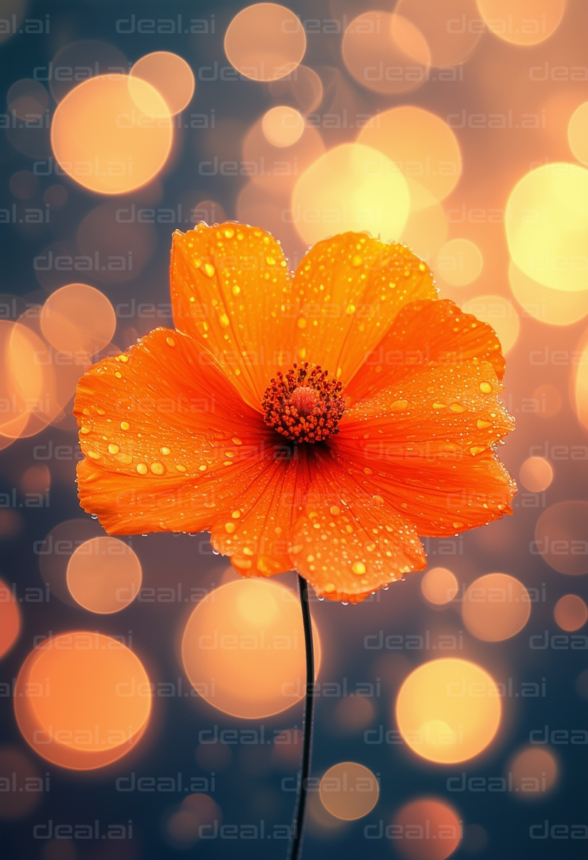 "Raindrops on Orange Petal Beauty"