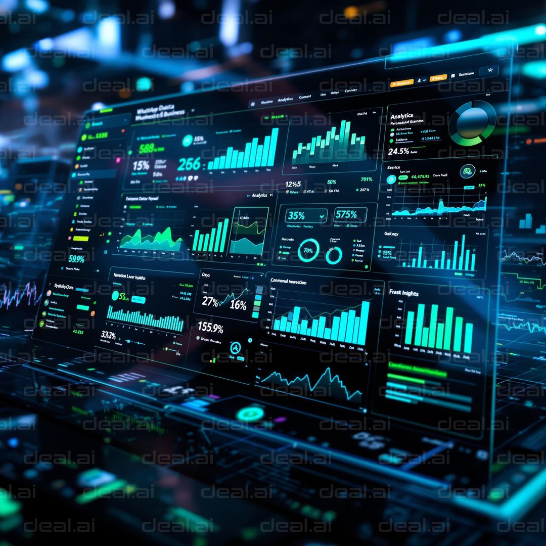 "Digital Dashboard Analytics Display"