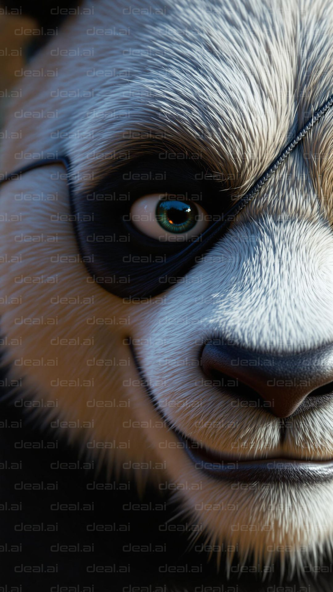 Animated Panda Close-Up Smile