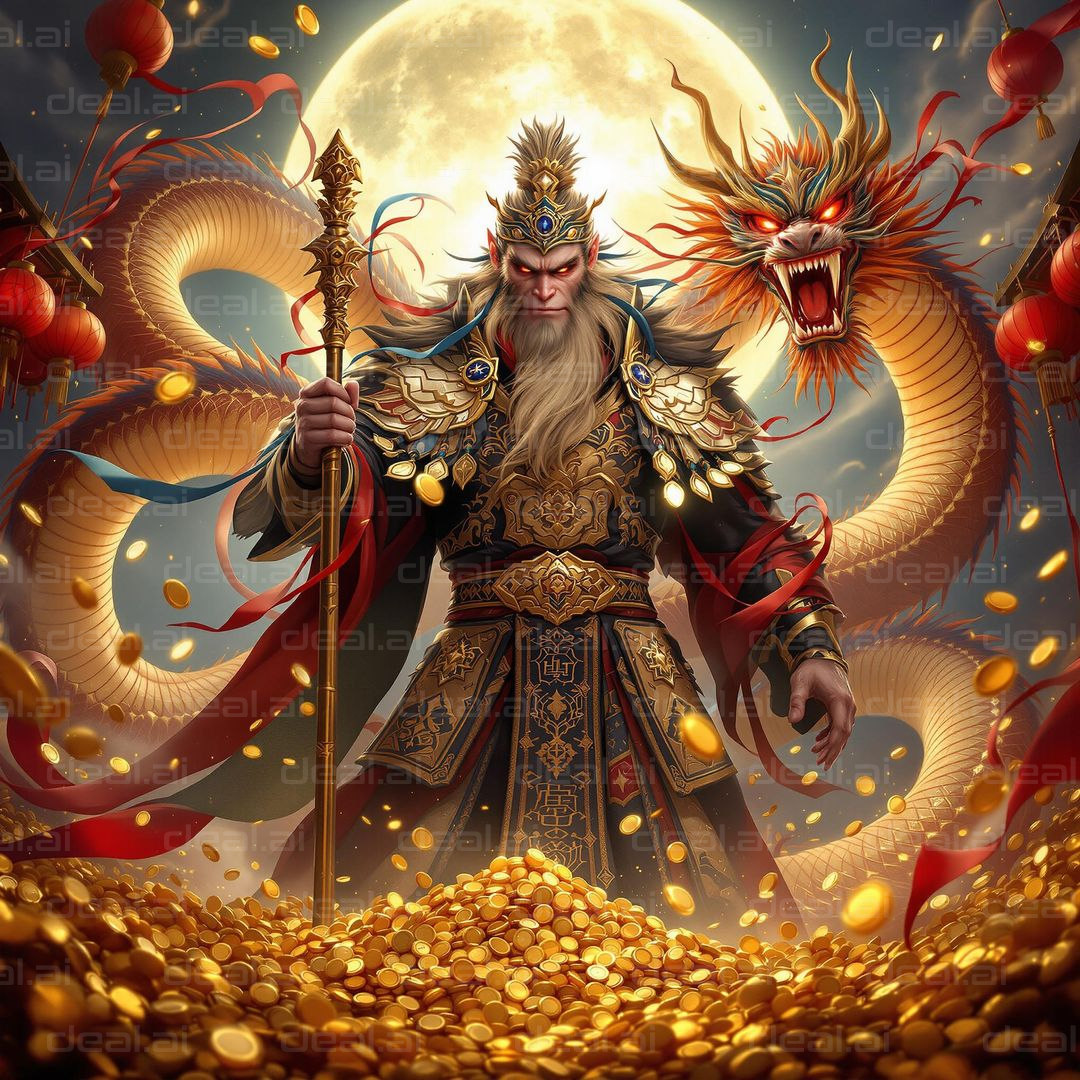 "Mythical King and Golden Dragon"
