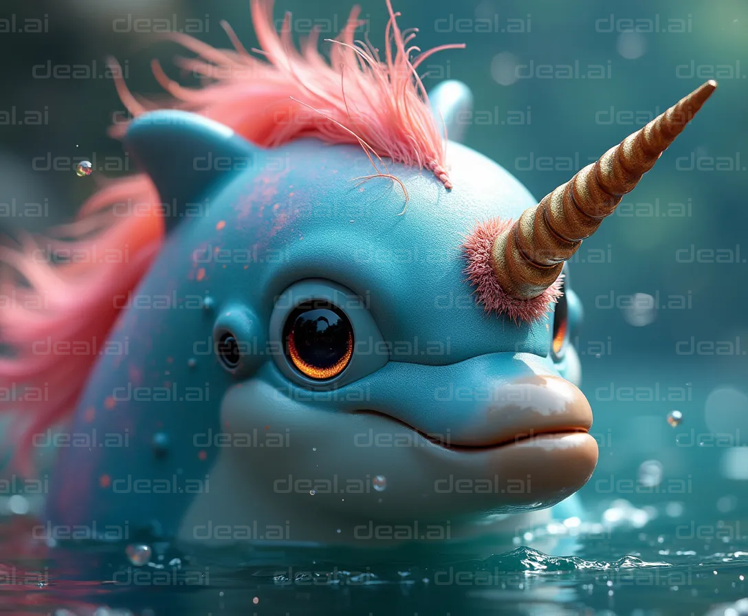 Unicorn Dolphin in Magic Waters
