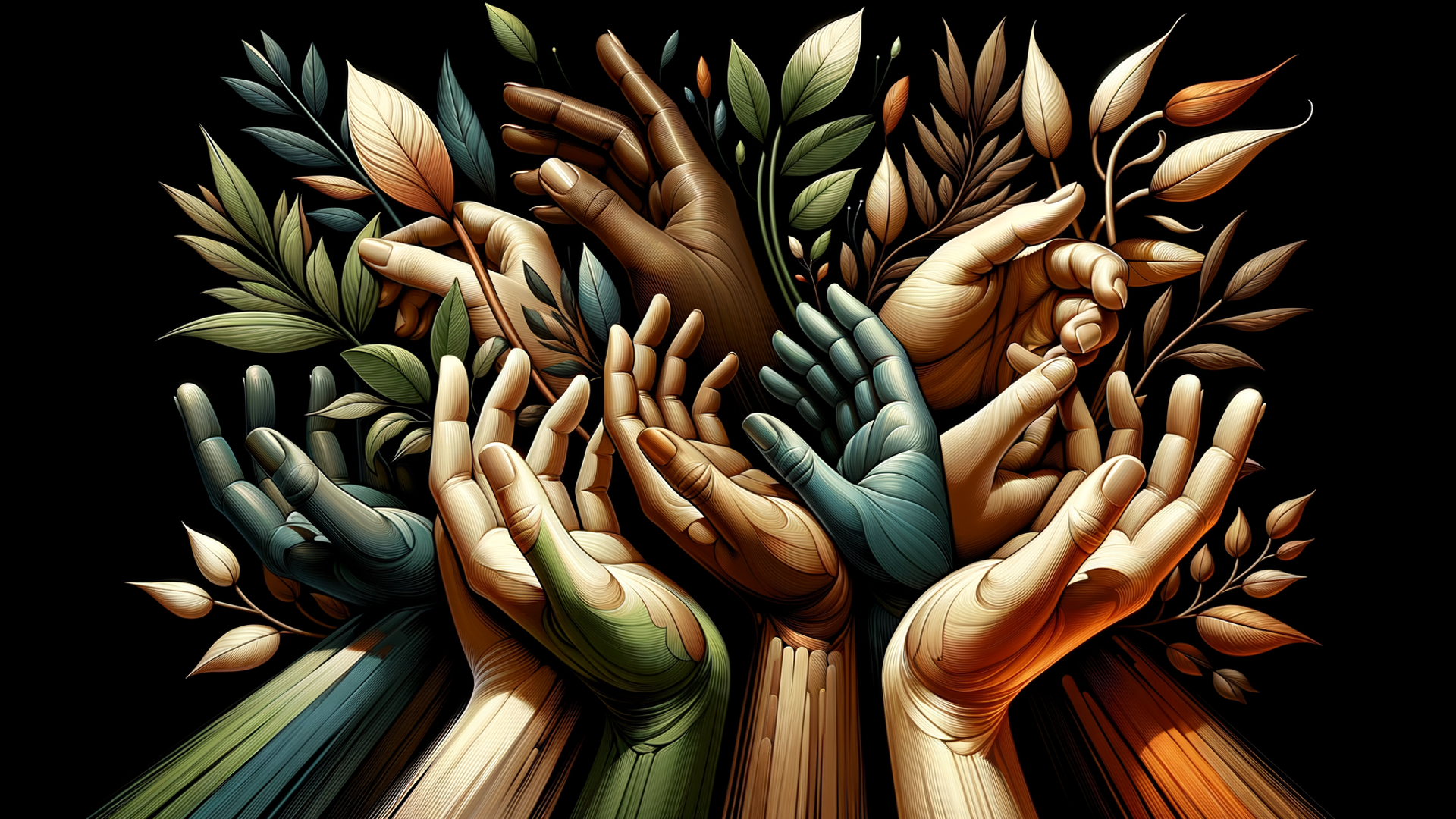 "Unity in Diversity: Hands and Leaves"