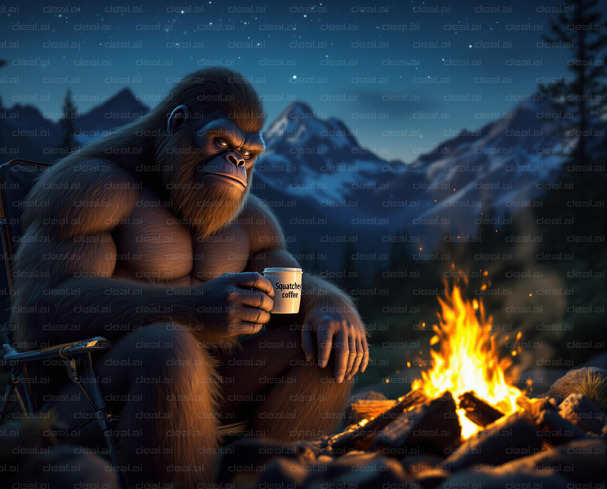 Bigfoot's Campfire Coffee Moment