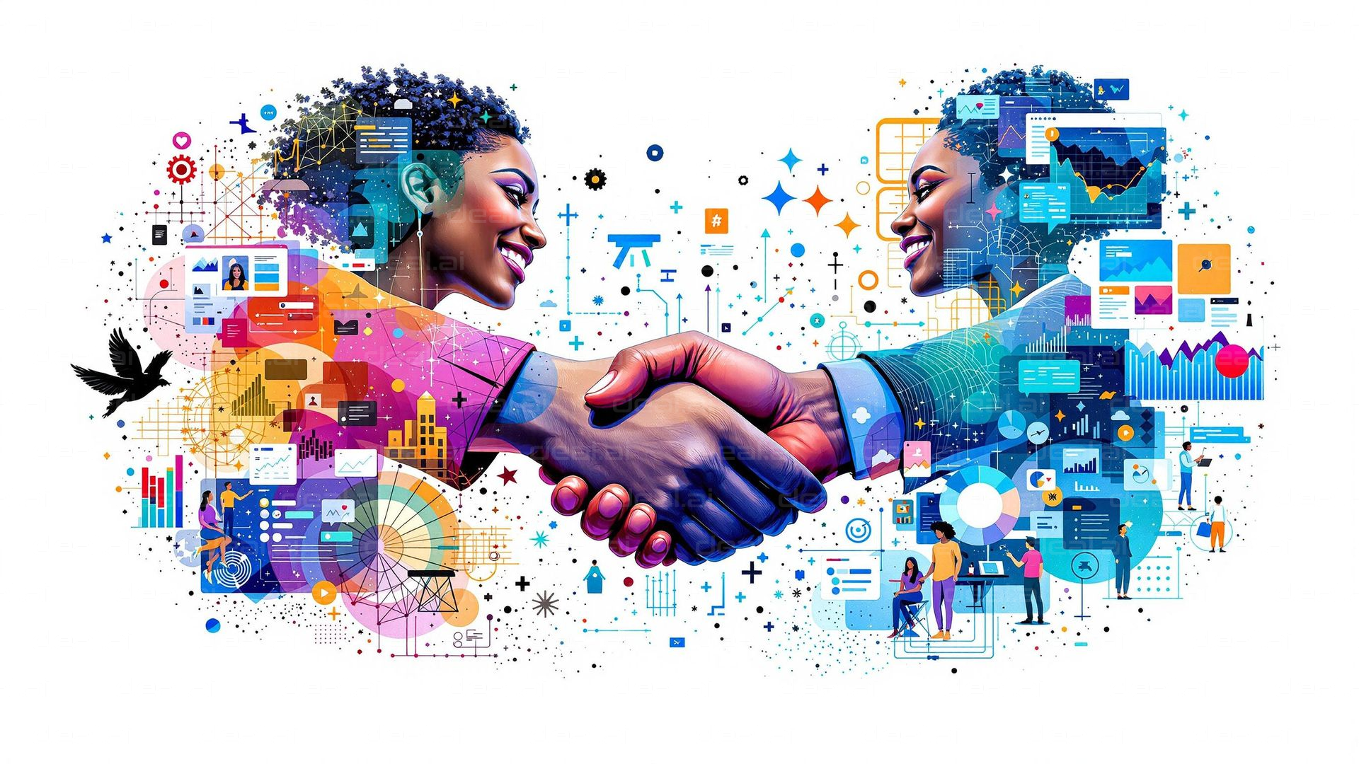 "Colorful Collaboration in Tech"