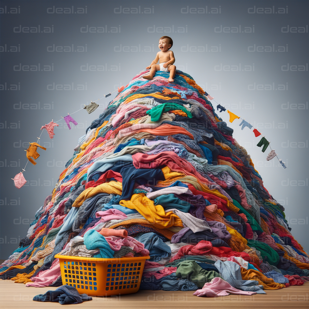 "Baby on a Laundry Mountain"